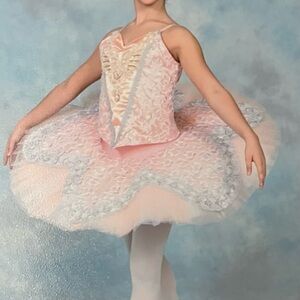 Pink and White Kids Ballet Costume